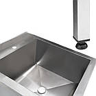 Мийка кухонна 1000х500х850 мм, глибина чаші 300 мм, двосекційна кухонна мийна ванна, виробнича мийка на кухню, фото 3