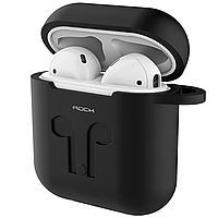 Силиконовый чехол-накладка для наушников Rock для AirPods Carrying Series, Black (RAU0607)