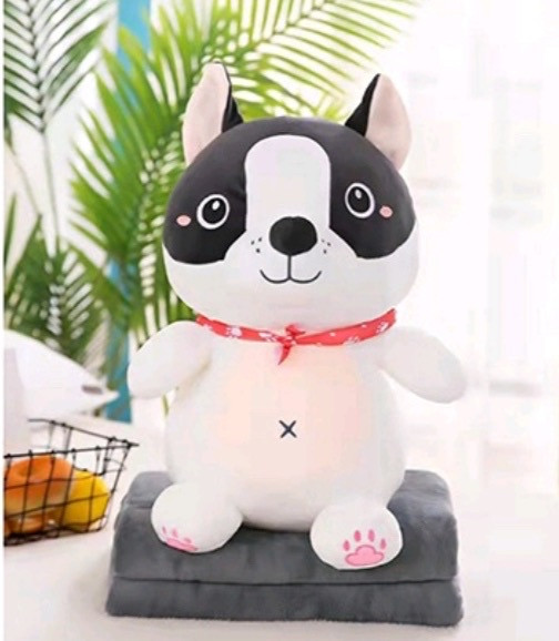 Іграшка-подушка з пледом всередині 3 в 1 вовченя/Іграшка трансформер м'яка плюшева, фото 1