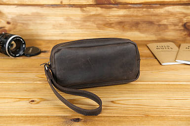 Чоловічий клатч Тревел барсетка з натуральної шкіри колір Шоколад