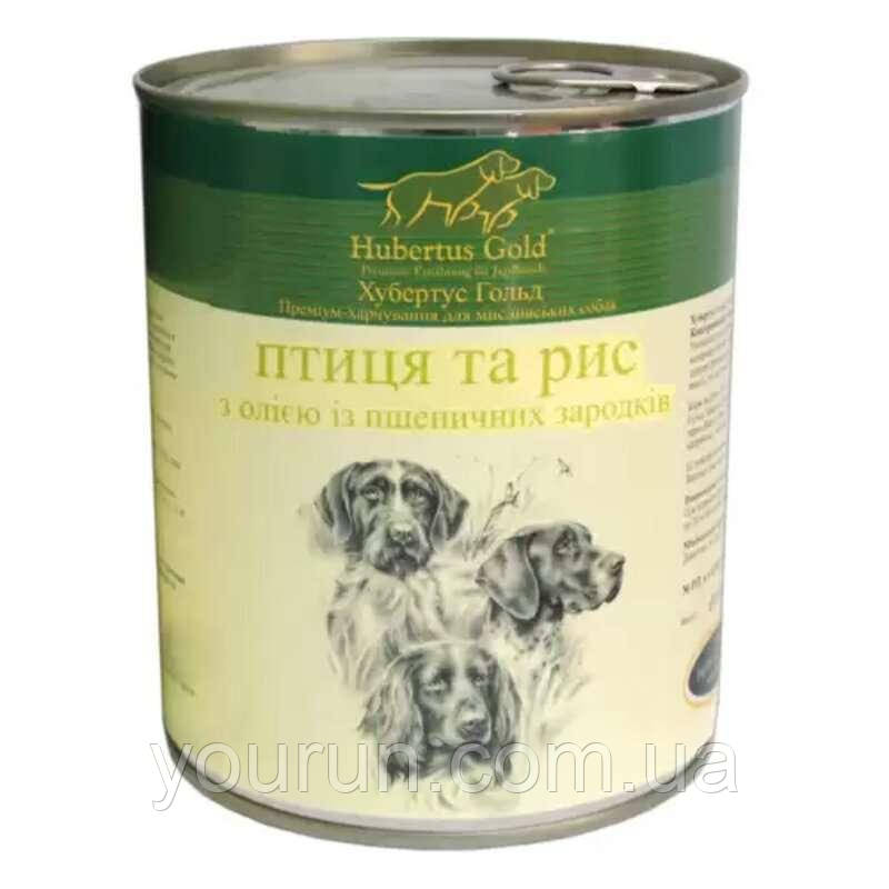Hubertus Gold (Хубертус Голд) – Консервований корм для мисливських собак (птах/рис) 800 гр, фото 1