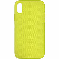 Чохол Silicone Knitted для Apple iPhone X/XS (10) - Lime