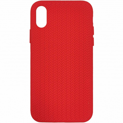 Чохол Silicone Knitted для Apple iPhone X/XS (06) - Red - фото 1 - id-p1548337056