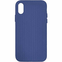Чохол Silicone Knitted для Apple iPhone X/XS (01) Blue