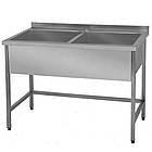 Професійна мийка для посуду 1600х800х850 мм, чаша глибиною 350 мм, зварна кухонна мийка, виробнича мийка, нержавіюча кухонна мийка, фото 2