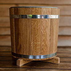 Діжка для рослин 12 літрів з металевою вставкою (ясен), фото 3