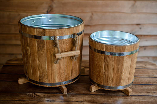 Діжка для рослин 12 літрів з металевою вставкою (ясен), фото 1