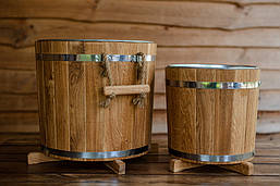 Діжка для рослин 12 літрів з металевою вставкою (ясен), фото 4