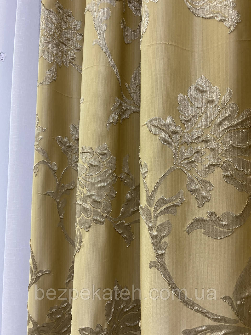 Шикарні штори. Штори в зал. Штори в спальню. Сучасні штори. Штори з рослинним малюнком. Щільні штори, фото 1