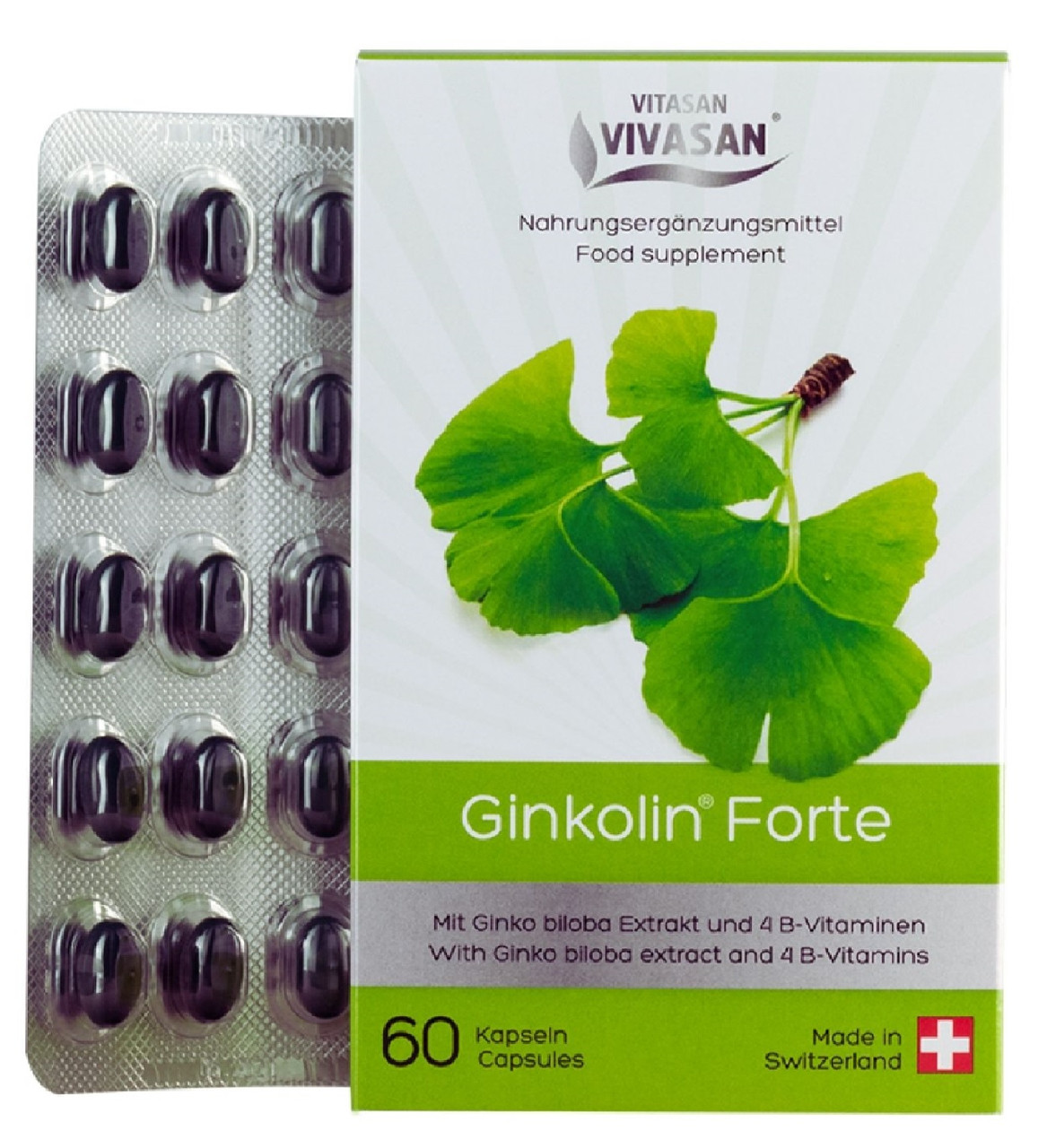 Капсули Гинколин форте Ginkolin Forte Вівасан Швейцарія 60 шт, фото 1