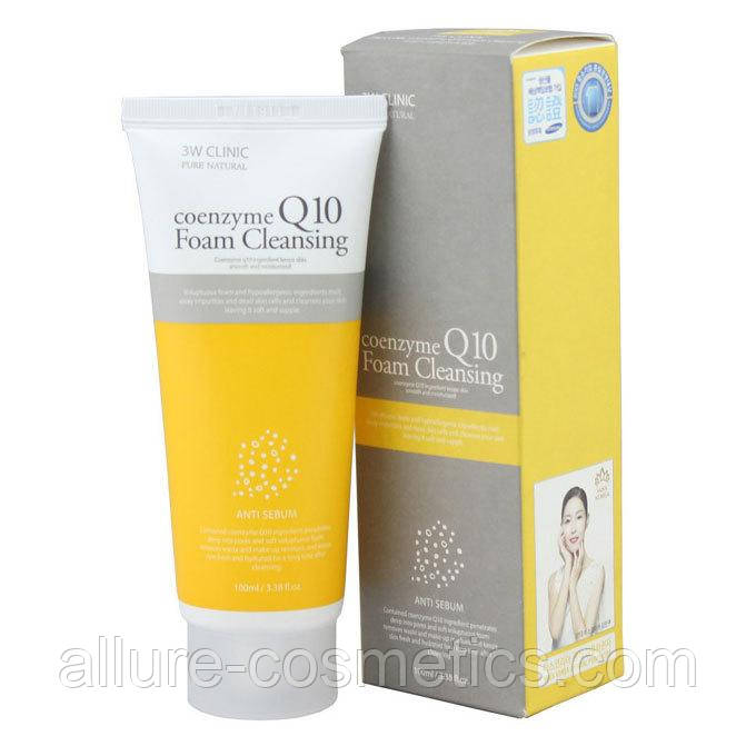 Пінка для вмивання з коензимом Q10 3W Clinic Coenzyme Q10 Cleansing Foam 100ml
