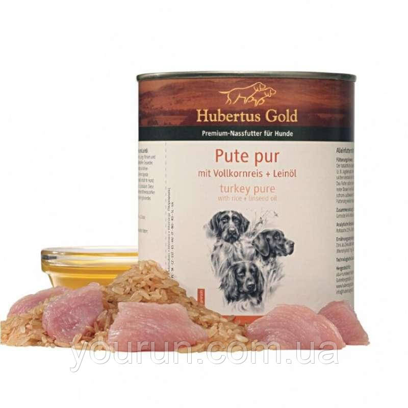 Hubertus Gold (Хубертус Голд) Консервований корм для собак (індичка/рис) 800 гр, фото 1