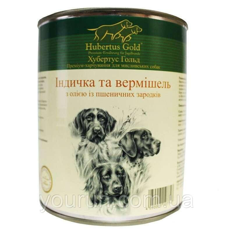 Hubertus Gold (Хубертус Голд) - Консервований корм для мисливських собак (індичка/вермішель) 800 гр, фото 1