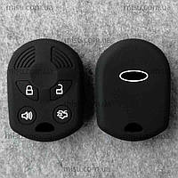 Силиконовый чехол для ключа Ford 4 кнопки, Черный oval logo