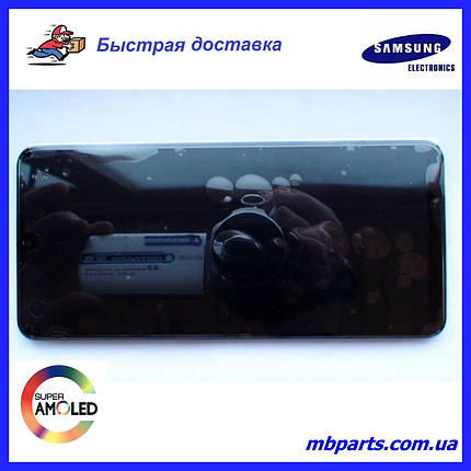 Дисплей з сенсором Samsung M325 Galaxy M32 чорний, GH82-25981A, оригінал, з рамкою!, фото 1