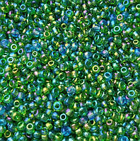 Бісер китайський Finding Розмір 2 мм хамелеон Зелений Упаковка 50 грам