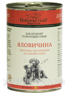 Hubertus Gold (Хубертус Голд) - Консервований корм для цуценят (яловичина/яблука) 400 гр, фото 1