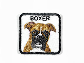 Нашивка Собака боксер Boxer 55х55 мм