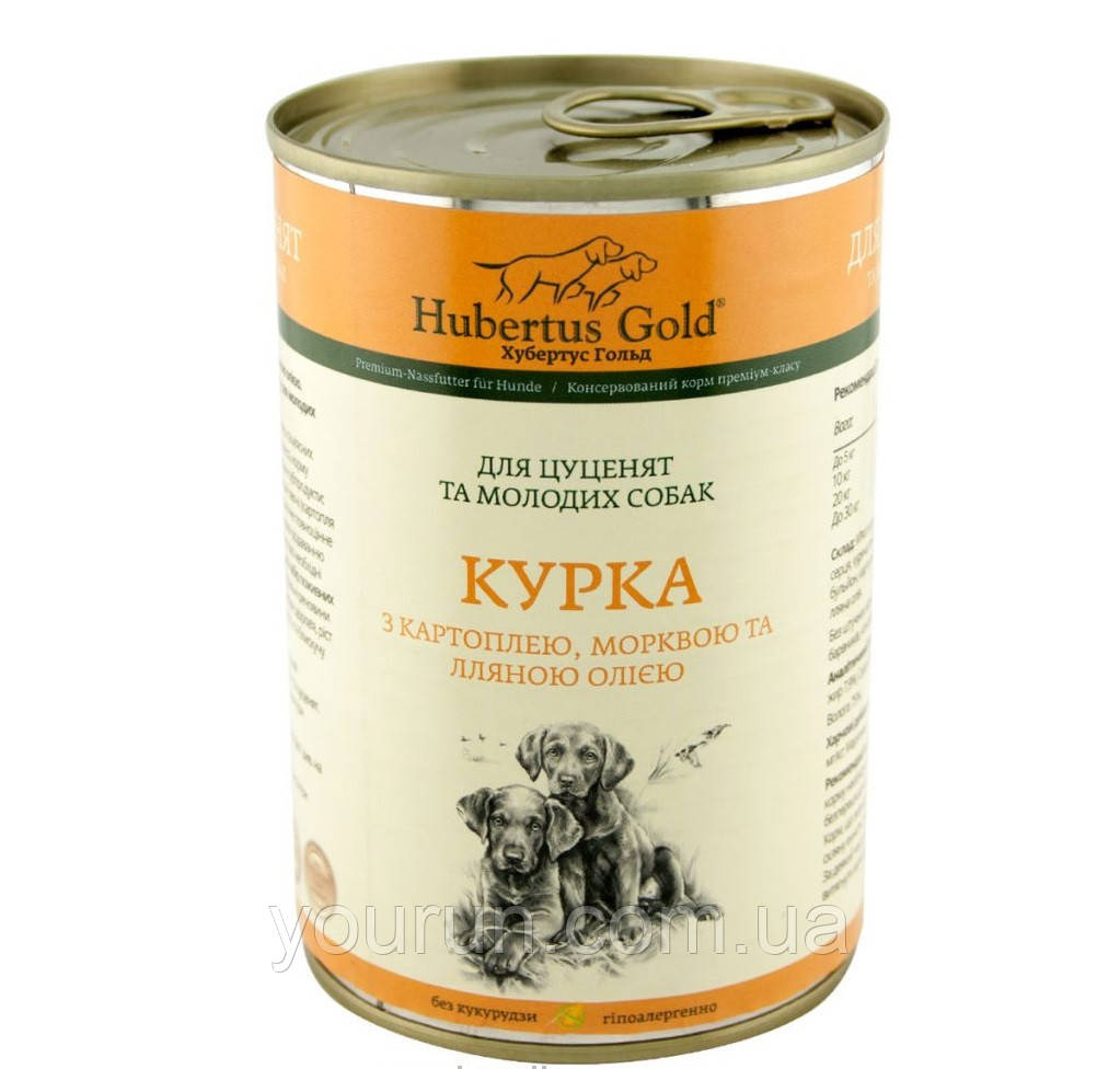 Hubertus Gold (Хубертус Голд) – Консервований корм для цуценят (курка/картопля) 400 гр, фото 1
