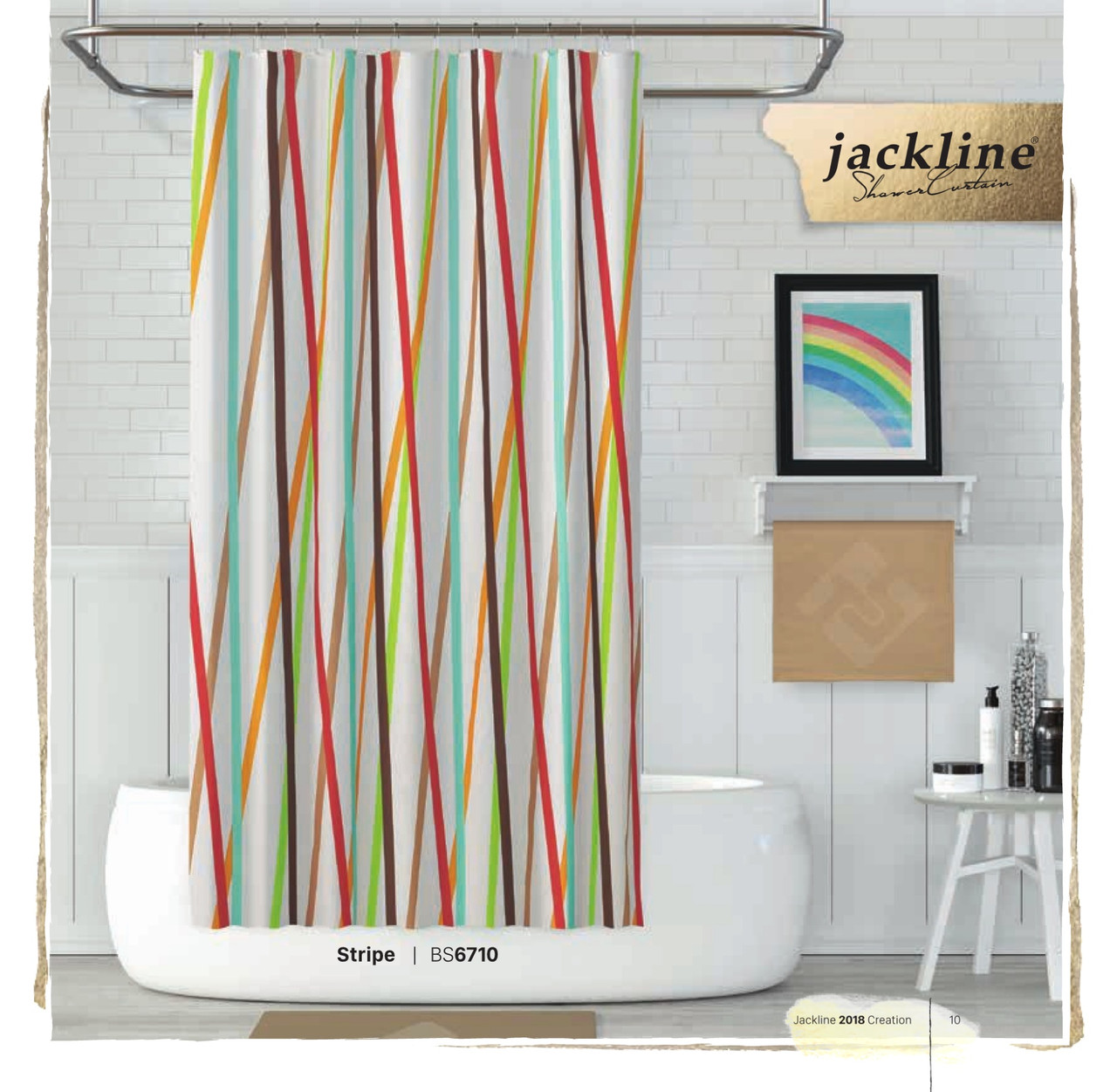 Шторка для ванної Jackline (Tropik) Смужка 180x200 см Різні кольори 6710