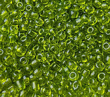 Бісер китайський Finding Великий 3-4 мм прозорий Зелений Упаковка 50 грам 9866