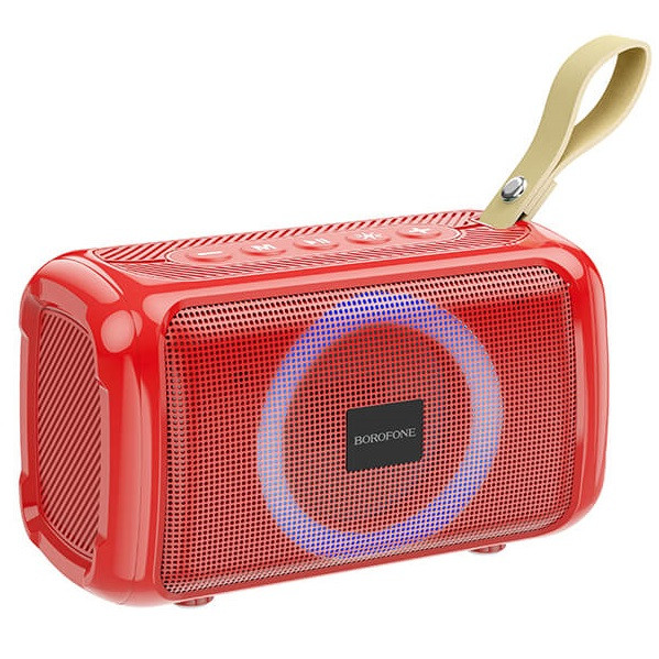 Портативна безпровідна блютуз колонка BOROFONE BR17 |BT5.1, TWS, AUX, FM, TF, USB, 4Hours, 5W| Червоний