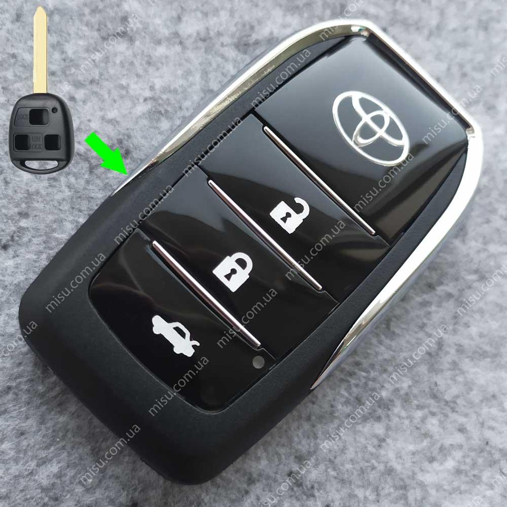 Выкидной модифицированный корпус ключа Toyota 3 кнопки TOY47 - фото 1 - id-p1548467127