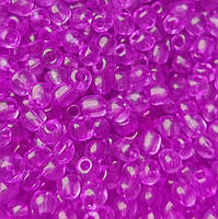 Бісер китайський Finding Крупний 3-4 мм прозорий Рожевий Упаковка 50 грам 9884