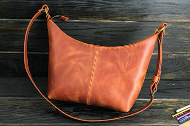 Жіноча сумка Сьюзан з натуральної шкіри колір Коньяк