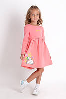 Детское теплое платье для девочки Mevis коралловое размер 104