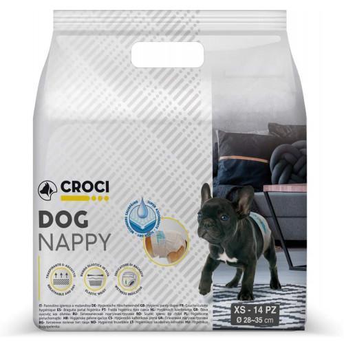 Підгузники CROCI для собак вагою 1-2кг, обхват талії 28-35см, розмір XS, 14 шт.