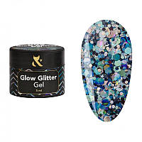 Глиттерный гель FOX Glow Glitter Gel 009, 5 мл