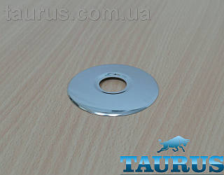 Плоский сферичний декоративний фланець-тарілка н/ж D70 / висота 5 мм Chrome, внутрішній d1/2" (d20 мм)