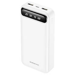 Powerbank Повербанк з дисплеєм 20000mAh BOROFONE BJ14A | 2USB/1Type-C, 2A | Білий