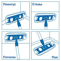 Моп для швабри плоский 40см насадка на швабру мікрофібра ганчірка моп Легке ковзання кишені/стрічки White Sail, фото 2