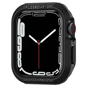 Чохол Spigen для Apple Watch (45 / 44 mm) Rugged Armor, Black (062CS24469)