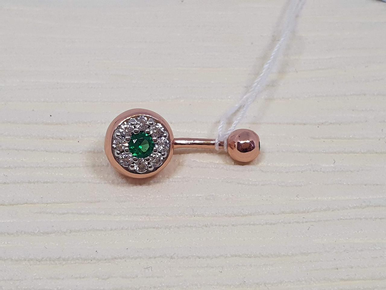 Срібна сережка для пірсингу пупка.  ПР3ФИ/019