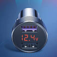 Автомобільний зарядний 2хUSB (12-24В, 5.4А) + Вольтметр / Швидка зарядка QC 3.0 / Адаптер живлення, фото 3