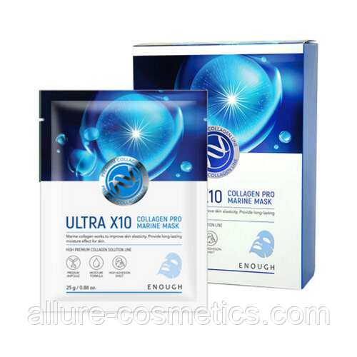 Тканинна маска з морським колагеном Enough Ultra X10 Collagen PRO marine mask