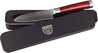 Нож из дамасской стали Gräwe Santoku лезвие 12,5 см в подарочной коробке
