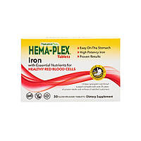 Natures Plus, Hema-Plex (30 таб.), витамины для здоровья крови, iron
