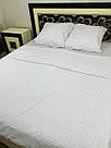 Комплект постільної білизни Білий в смужку бязь, фото 2