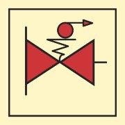 Знак ИМО 05.065 «Дистанционно управляемые клапаны топливной / масляной системы» Фотолюминесцентный