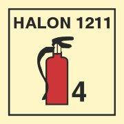 Знак ИМО 05.079 «Переносной хладоновый огнетушитель (4 кг)» Фотолюминесцентный