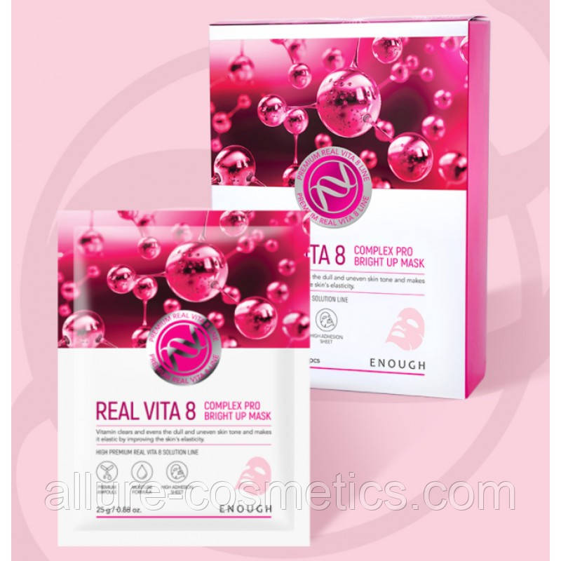 Тканинна маска з комплексом вітамінів Enough Real Vita 8 Pro Complex Bright Up Mask