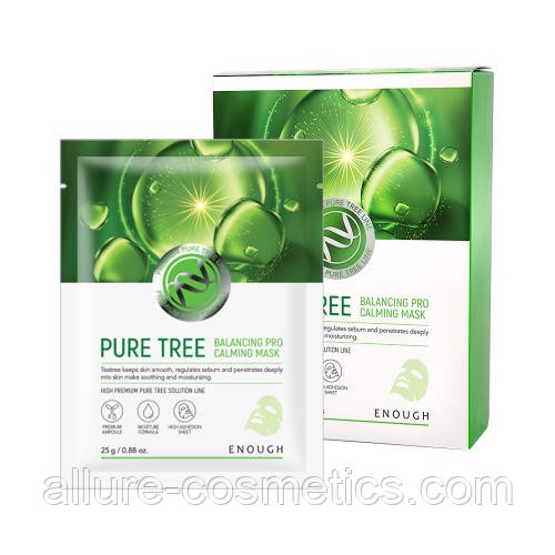 Тканинна маска з екстрактом чайного дерева Enough Pure Tree Balancing Calming Mask Pro