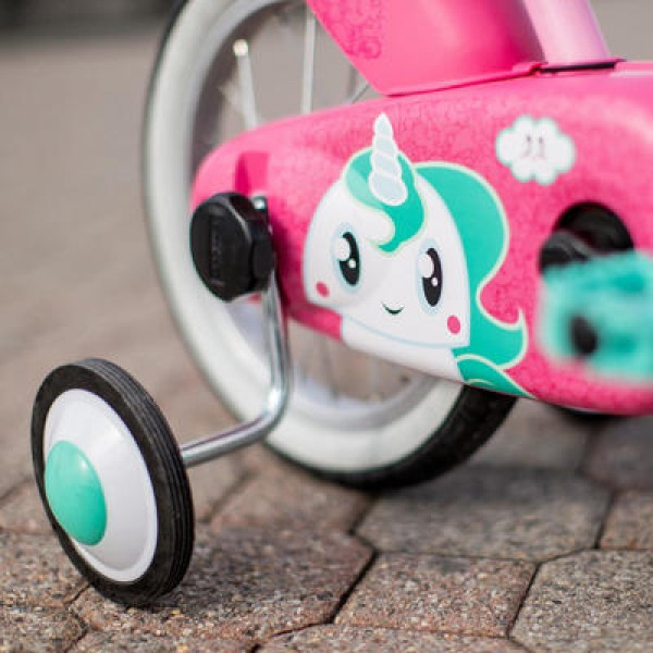 Детский Велосипед 2-х Колесный 14'' B'TWIN 500 (от 3 до 5 лет) Стальной 90 - 105 см Розовый - фото 4 - id-p1548622498