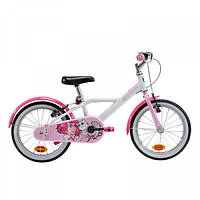 Детский Велосипед 2-х Колесный 16'' B'TWIN 500 (от 4 до 7 лет) Стальной 105 - 120 см Белый/Розовый