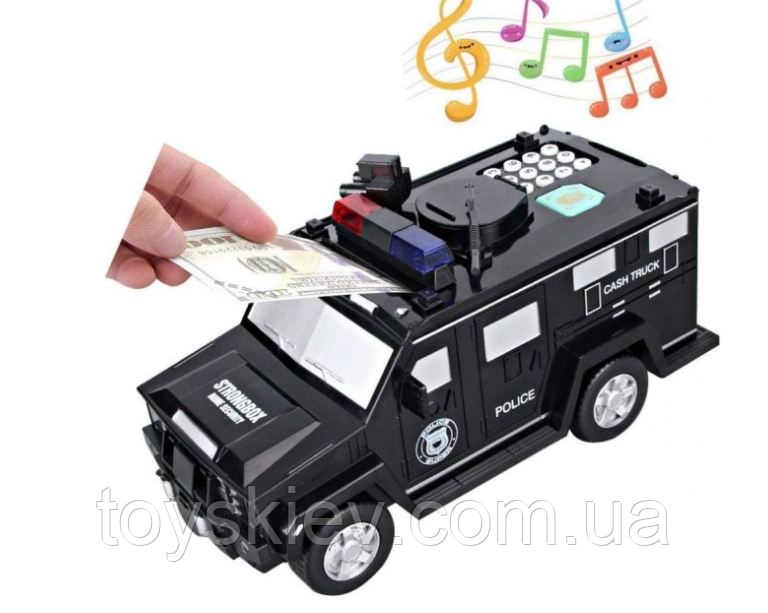 Дитяча сейф-копилка поліцейська машинка Hummer Cach Truck / 6688-19, фото 1