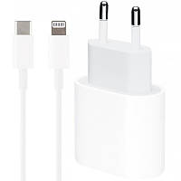 Комплект Быстрой Зарядки для Apple iPhone Сетевое Зарядное Устройство 20 W USB-C Power Adapter (Type-C) +